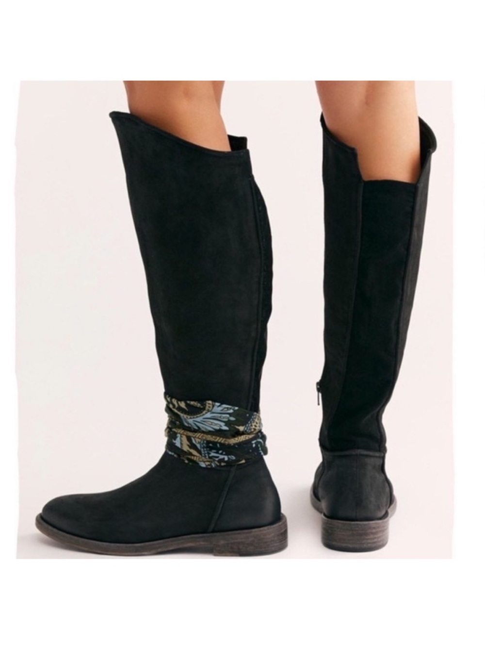 Free People Rodeo Tall Black Leather Boots